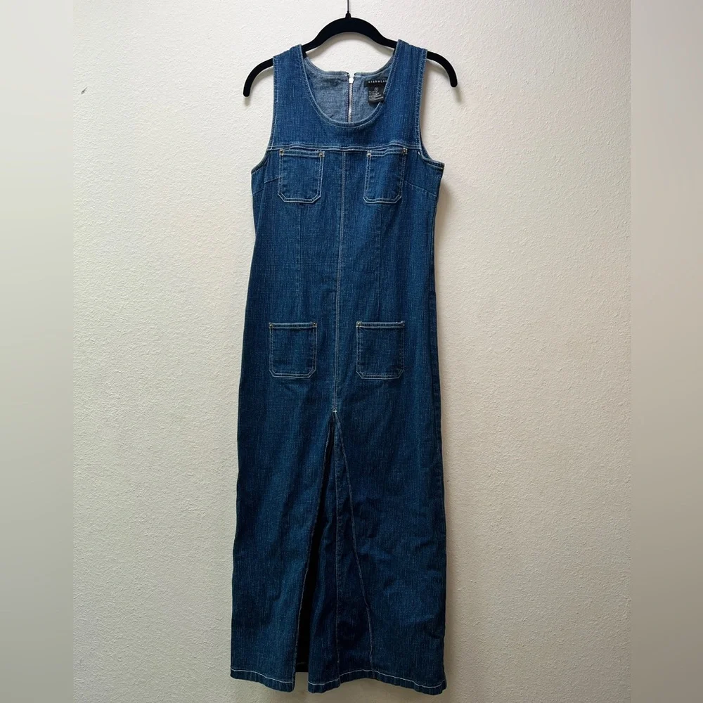 Denim Sleeveless Maxi Dress Y2K - Picture 1 of 7